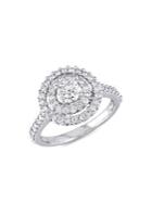Sonatina 14k White Gold & 1 Tcw Diamond Double Halo Engagement Ring