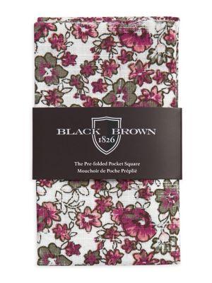 Black Brown Pre-folded Pocket Square