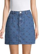 Dorothy Perkins Polka Dot Denim Mini Skirt