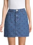 Dorothy Perkins Polka Dot Denim Mini Skirt