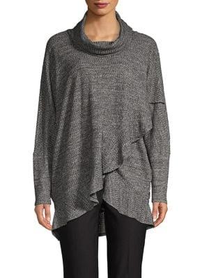 Context Cowlneck Waffle-knit Foldover Tunic