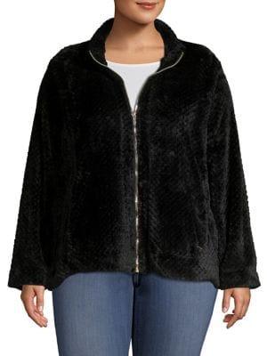Calvin Klein Plus Textured Full-zip Jacket