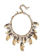 Badgley Mischka 7mm And 41mm White Freshwater Pearls Leaf Statement Necklace
