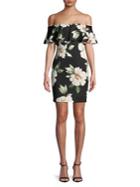 Design Lab Lord & Taylor Floral Popover Bodycon Dress