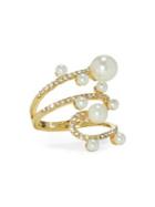 Vince Camuto Faux Pearl & Crystal Wraparound Ring