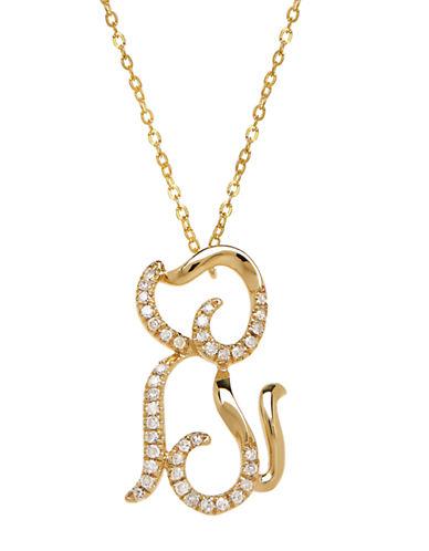 Lord & Taylor 14k Yellow Gold Diamond Dog Necklace