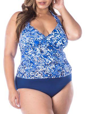 Lauren Ralph Lauren Plus Playa Halter Tankini Top