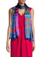 Echo Hand-drawn Plaid Oblong Scarf