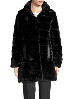 Jones New York Quilted Faux-fur Coat