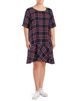 Junarose Plus Maika Plaid Knee-length Cotton Dress
