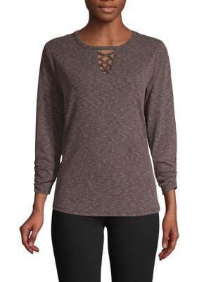Democracy Stretch Lace-up Top