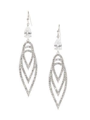 Vince Camuto Silvertone Linear Drop Earrings