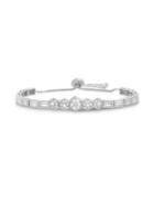 Lord & Taylor Rhodium-plated Sterling Silver And Cubic Zirconia Slider Bracelet