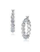 Lord & Taylor Cubic Zirconia And Sterling Silver Woven Hoop Earrings