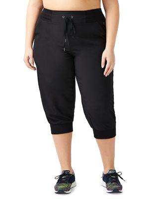 Activezone Plus Woven Ribbed Capri Jogger Pants