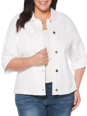Rafaella Plus Embroidered-back Denim Jacket