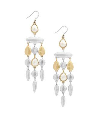 Lucky Brand Land And Sea Faux Pearl Statement Earrings