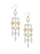 Lucky Brand Land And Sea Faux Pearl Statement Earrings