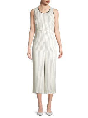 Karl Lagerfeld Paris Sleeveless Striped Jumpsuit