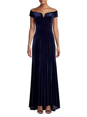 Vince Camuto Off-the-shoulder Velvet Gown