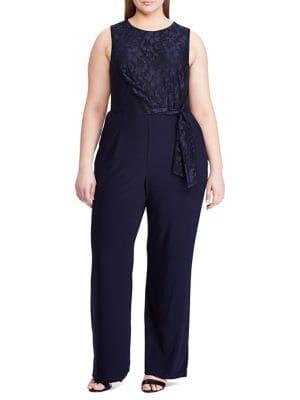Lauren Ralph Lauren Plus Plus Lace Wide-leg Jumpsuit