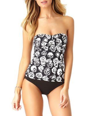 Anne Cole Rose Printed Tankini Top