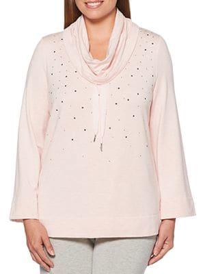 Rafaella Petites Embellished Cowlneck Pullover