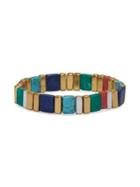 Sole Society Goldtone And Multi-stone Stretch Bracelet