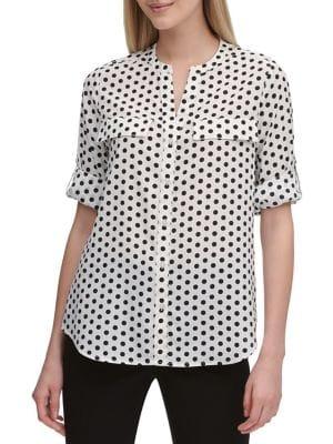 Calvin Klein Rolled Sleeve Dotted Shirt