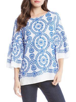 Karen Kane Embroidered Medallion Top