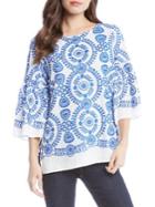 Karen Kane Embroidered Medallion Top