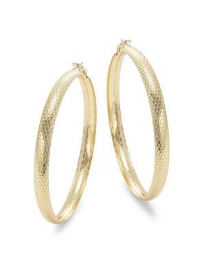 Design Lab Lord & Taylor Snake-embossed Hoop Earrings