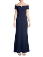 Calvin Klein Off-the-shoulder Studded Gown