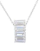 Lord & Taylor Cubic Zirconia And Sterling Silver Rondelle Pendant Necklace