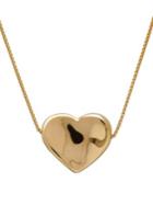 Lord & Taylor 14k Italian Gold Box Chain Heart Slide Necklace