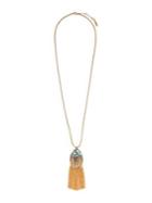 Sole Society Tassels & Fringe Goldtone Teardrop Pendant Necklace