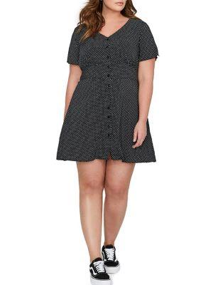 Addition Elle Love And Legend Plus Jordyn Woods Polka Dot Tunic Blouse