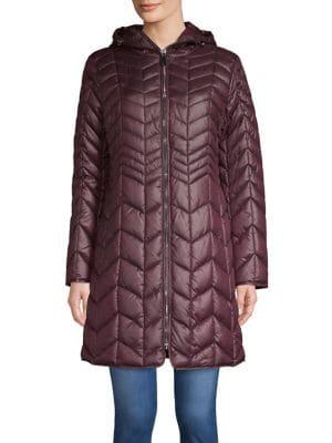 Kenneth Cole New York Quilted Chevron Coat