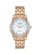Citizen Silhouette Crystal Rose Goldtone Stainless Steel Bracelet Watch