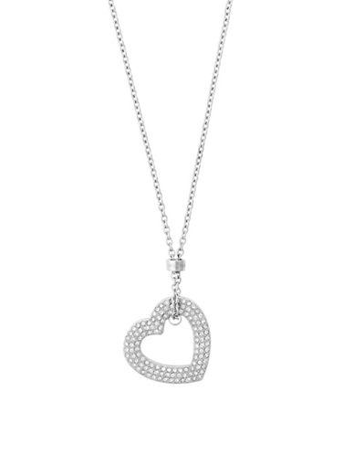 Michael Kors Mothers Day Crystal Heart Rose Gold Silver Necklace
