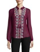 Plenty By Tracy Reese Embroidered Kurta Blouse