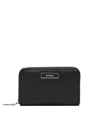 Mango Billetera Badu Zip Pebbled Wallet