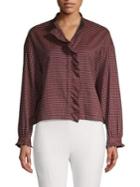 Frnch Ruffled Check Blouse