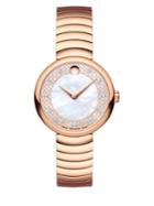 Movado Myla Diamond & Mother-of-pearl Rose-goldtone Stainless Steel Bracelet Watch