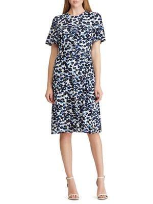 Lauren Ralph Lauren Knotted Floral Jersey Dress