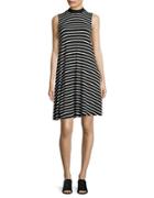 Lord & Taylor Clover Striped Swing Dress