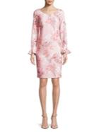 Calvin Klein Floral Bell-cuff Sheath Dress