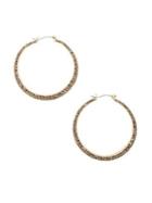 Sole Society Goldtone And Glass Stone Pave Hoop Earrings