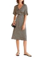 Mango Stripe V-neck Shirtdress