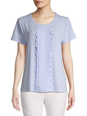 Karl Lagerfeld Paris Pleated Short-sleeve Top
